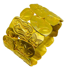 Load image into Gallery viewer, Vintage Lci LIZ CLAIBORNE signed gold tone seahorse massive designer bracelet