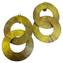 Load image into Gallery viewer, Vintage MONIES GERDA LYNGGAARD brass chain link designer clip on earrings