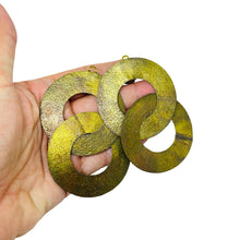 Load image into Gallery viewer, Vintage MONIES GERDA LYNGGAARD brass chain link designer clip on earrings