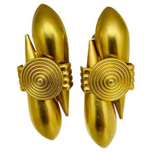 Load image into Gallery viewer, Vintage MONIES GERDA LYNGGAARD gold tone modernist designer clip on earrings