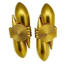Load image into Gallery viewer, Vintage MONIES GERDA LYNGGAARD gold tone modernist designer clip on earrings