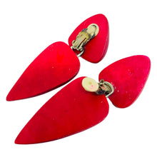 Load image into Gallery viewer, Vintage MONIES GERDA LYNGGAARD modernist red wood designer clip on earrings