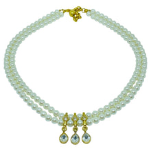 Load image into Gallery viewer, Vintage NAPIER gold tone faux pearls rhinestones designer beaded necklace