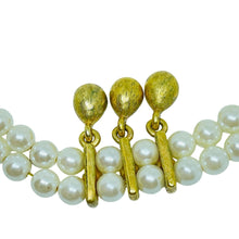 Load image into Gallery viewer, Vintage NAPIER gold tone faux pearls rhinestones designer beaded necklace