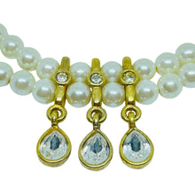 Load image into Gallery viewer, Vintage NAPIER gold tone faux pearls rhinestones designer beaded necklace