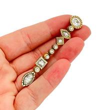Load image into Gallery viewer, Vintage PATRICIA LOCKE gold clear rhinestone designer runway brooch