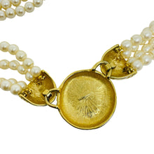 Load image into Gallery viewer, Vintage RICHELIEU signed gold tone faux pearl multi strand designer necklace