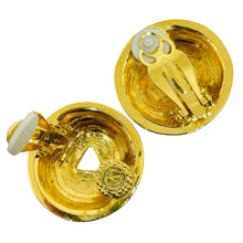 Load image into Gallery viewer, Vintage ST. JOHN gold plated enamel designer clip on earrings