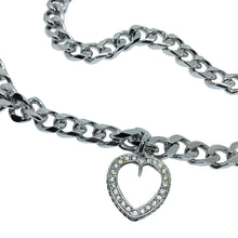 Load image into Gallery viewer, Vintage ST. JOHN silver tone massive chain heart charms designer belt necklace