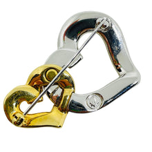 Load image into Gallery viewer, Vintage SWAROVSKI swan signed gold silver plated crystals hearts designer brooch
