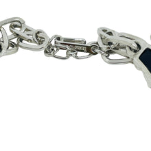 Load image into Gallery viewer, Vintage TRIFARI crown silver tone black modernist brutalist designer necklace