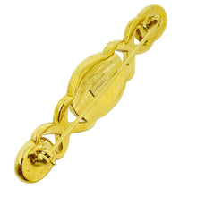 Load image into Gallery viewer, Vintage TRIFARI signed gold tone faux pink coral rhinestones designer brooch