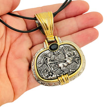 Load image into Gallery viewer, Vintage gold silver coin designer runway necklace