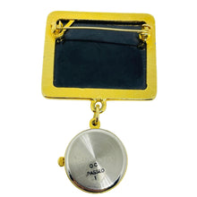 Load image into Gallery viewer, Vintage gold tone BONETTO watch dangle lady in hat designer brooch