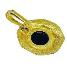 Load image into Gallery viewer, Vintage gold tone Roman glass onyx intaglio designer enhancer pendant