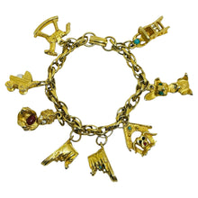 Load image into Gallery viewer, Vintage gold tone chain baby dog shoe charms designer bracelet