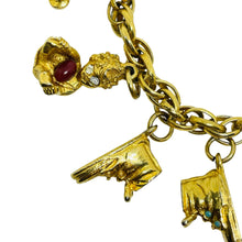 Load image into Gallery viewer, Vintage gold tone chain baby dog shoe charms designer bracelet