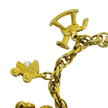 Load image into Gallery viewer, Vintage gold tone chain baby dog shoe charms designer bracelet