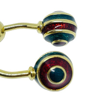 Load image into Gallery viewer, Vintage gold tone enamel modernist designer cufflinks