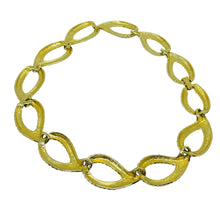 Load image into Gallery viewer, Vintage gold tone pink enamel designer link chain necklace