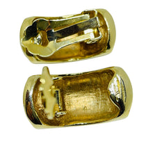 Load image into Gallery viewer, Vintage gold tone rhinestones enamel designer clip on earrings