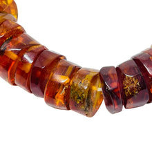 Load image into Gallery viewer, Vintage natural Baltic cognac amber beaded round rondels necklace