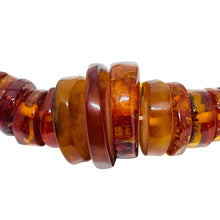 Load image into Gallery viewer, Vintage natural Baltic cognac amber beaded round rondels necklace
