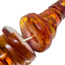 Load image into Gallery viewer, Vintage natural Baltic cognac amber beaded round rondels necklace