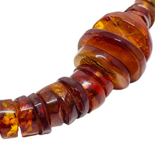 Load image into Gallery viewer, Vintage natural Baltic cognac amber beaded round rondels necklace