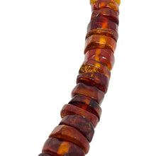 Load image into Gallery viewer, Vintage natural Baltic cognac amber beaded round rondels necklace