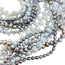 Load image into Gallery viewer, Vintage natural pearls multi strand flower set in sterling silver necklace