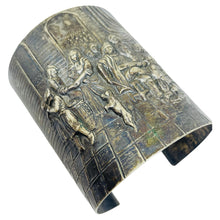 Load image into Gallery viewer, Vintage silver plated made in DENMARK massive wide cuff bracelet