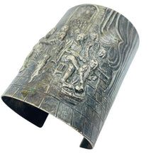 Load image into Gallery viewer, Vintage silver plated made in DENMARK massive wide cuff bracelet