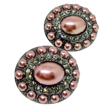 Load image into Gallery viewer, Vintage silver tone glass stones designer clip on earrings