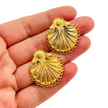 Load image into Gallery viewer, Vtg 925 sterling silver gold plated pierced designer signed earrings