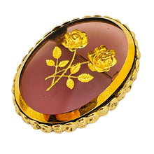 Load image into Gallery viewer, WHITING & DAVIS signed gold glass designer clip on earrings brooch set