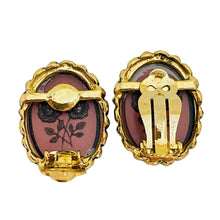 Load image into Gallery viewer, WHITING & DAVIS signed gold glass designer clip on earrings brooch set