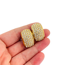 Load image into Gallery viewer, Vintage CHRISTIAN DIOR gold crystal designer runway earrings