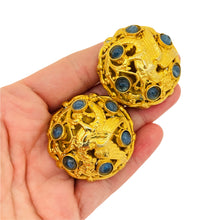Load image into Gallery viewer, Vintage GIANFRANCO FERRE ITALY gold gripoix dragon runway clip on earrings