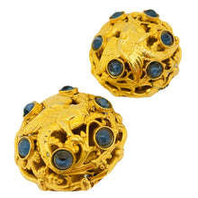 Load image into Gallery viewer, Vintage GIANFRANCO FERRE ITALY gold gripoix dragon runway clip on earrings