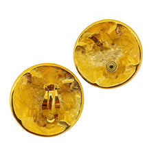 Load image into Gallery viewer, Vintage huge gold enamel pearl rhinestone massive designer runway clip on earrings