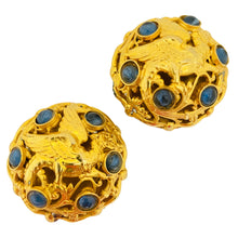 Load image into Gallery viewer, Vintage GIANFRANCO FERRE ITALY gold gripoix dragon runway clip on earrings