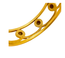 Load image into Gallery viewer, Vintage MONET matte gold modernist designer runway necklace earrings bracelet set