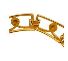Load image into Gallery viewer, Vintage MONET matte gold modernist designer runway necklace earrings bracelet set
