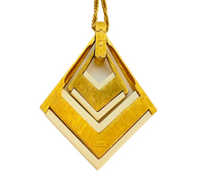 Load image into Gallery viewer, Vintage TRIFARI gold lucite modernist designer runway necklace earrings set