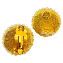 Load image into Gallery viewer, Vintage gold tone pearl round clip on earrings