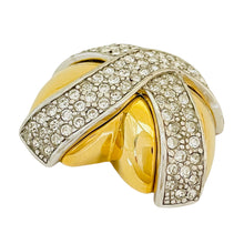 Load image into Gallery viewer, Vintage GIVENCHY Paris New York gold rhinestone heart designer runway brooch