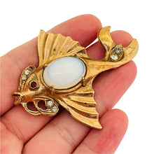 Load image into Gallery viewer, Vintage unsigned rose gold tone jelly belly fish brooch