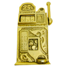 Load image into Gallery viewer, AJC signed vintage gold tone casino gambling slot machine designer brooch

