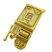 Load image into Gallery viewer, AJC signed vintage gold tone casino gambling slot machine designer brooch
